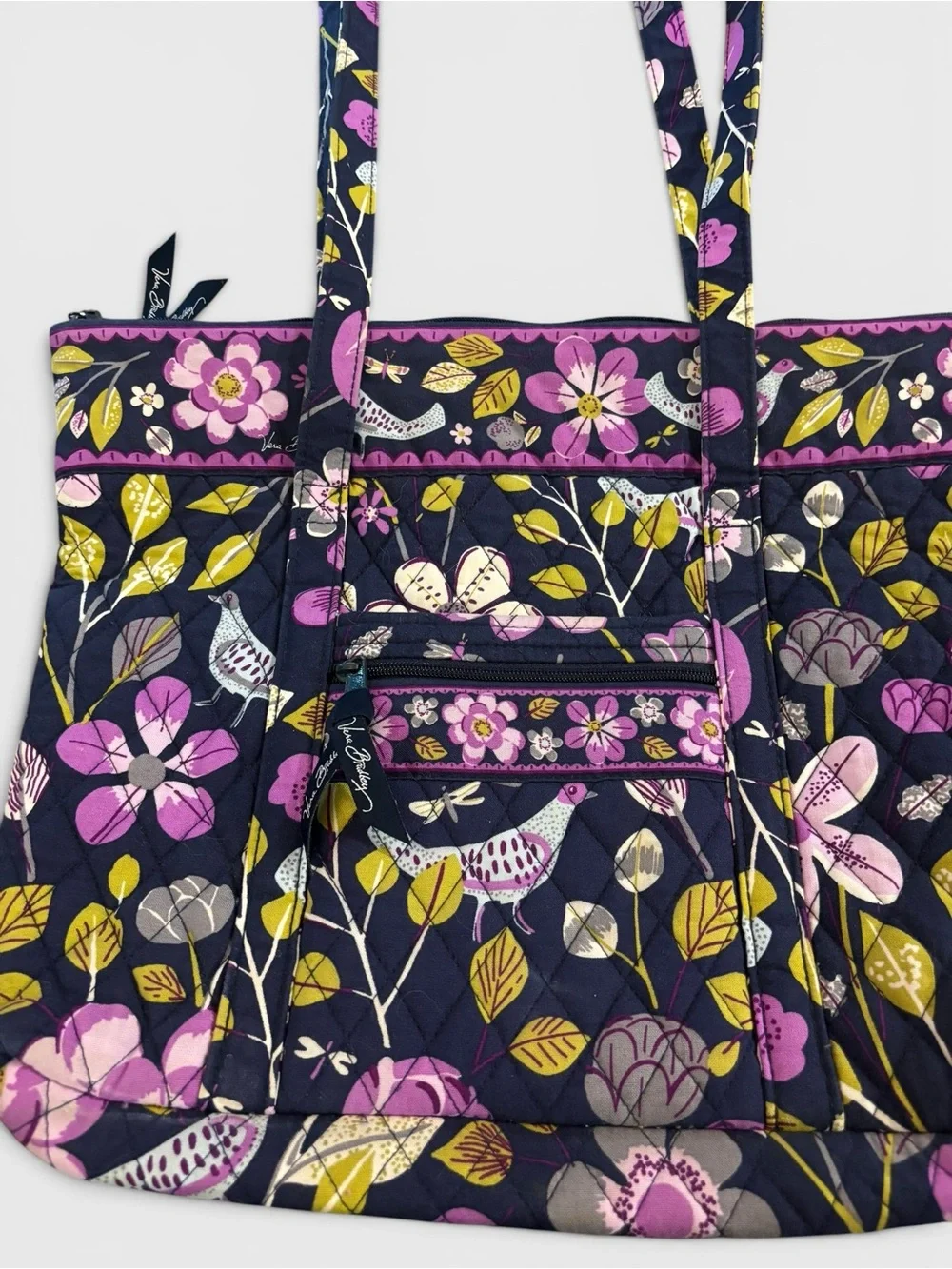 Retired Vera Bradley Floral Nightingale Shoulder Tote Bag